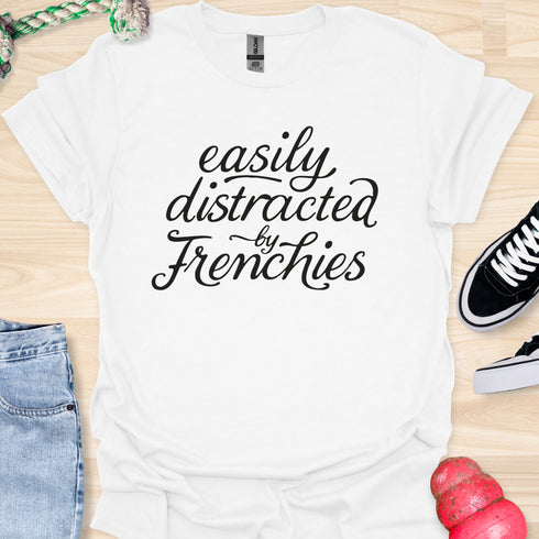 Easily distracted by frenchies - V1 - Elegant Swish T-Shirt